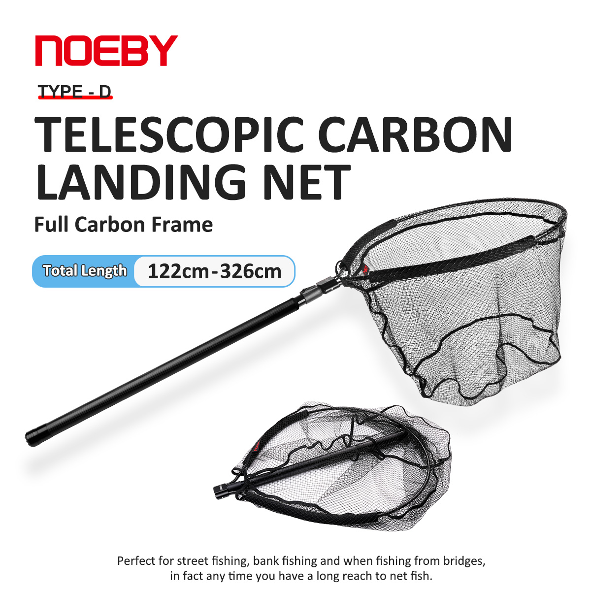 Cycling Landing Gear - Сачок рыболовный телескопический NOEBY с карбоновой