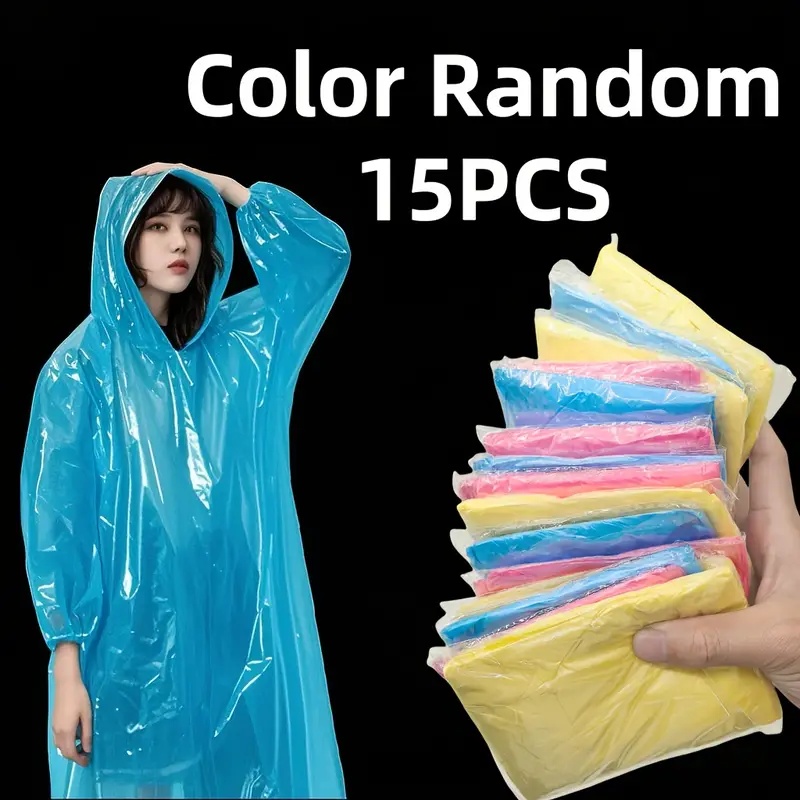 Yellow Cycling Gear - 15/30 шт. Одноразовое прозрачное пончо от