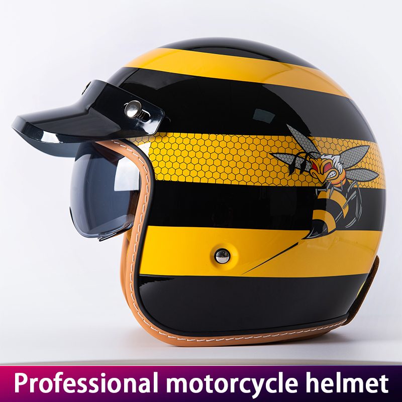 Yellow Cycling Gear - Новый мотоциклетный шлем в стиле ретро,